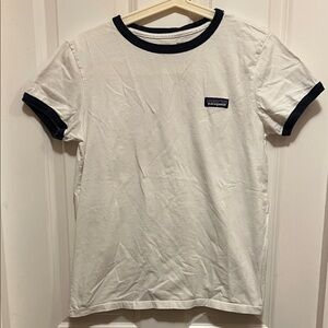 Patagonia White Tee with Navy Accents